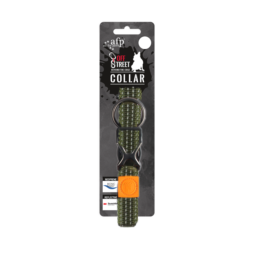 Collier pour chien Vert olive - AFP