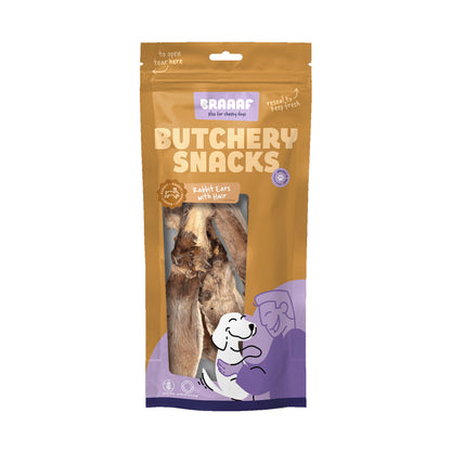 Oreilles de Lapin Séchées avec Poils (80 g) – Braaaf Butchery
