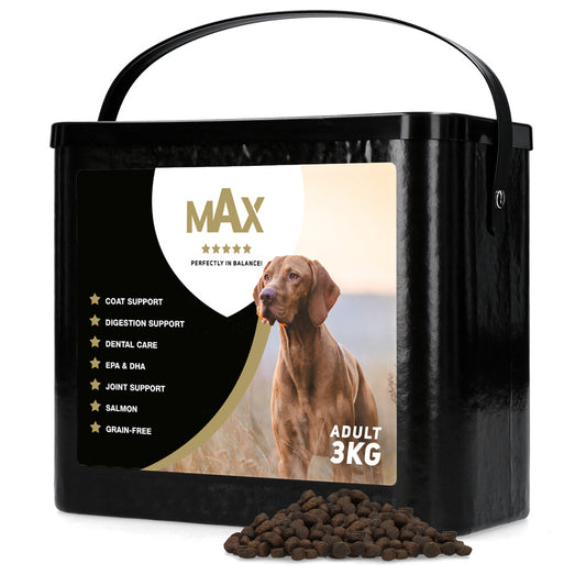 Croquettes Saumon & Patate Douce (Sans Céréales) – Max Adult Premium 3 & 10 kg