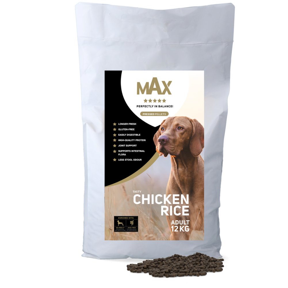 Croquettes Pressées Sans Gluten Poulet & Riz - Max Adult