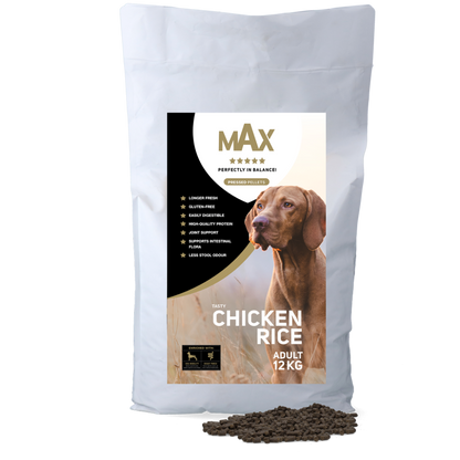 Croquettes Pressées Sans Gluten Poulet & Riz - Max Adult