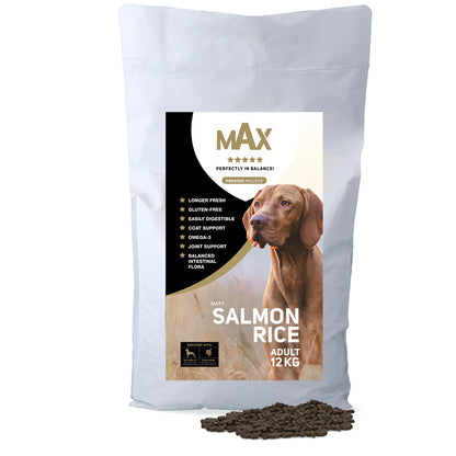 Croquettes Saumon & Riz (Sans Gluten) – Max Adult 12 kg